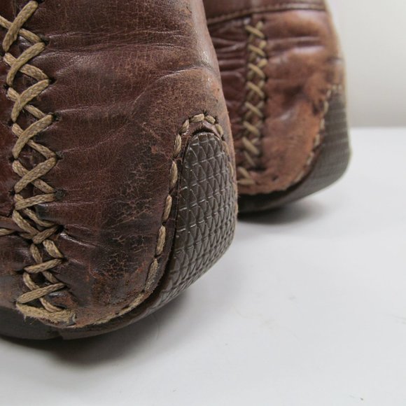 Stemar Mens Brown Leather Moc Toe Driving Penny Loafers Size US 8 1/2 - Picture 14 of 14